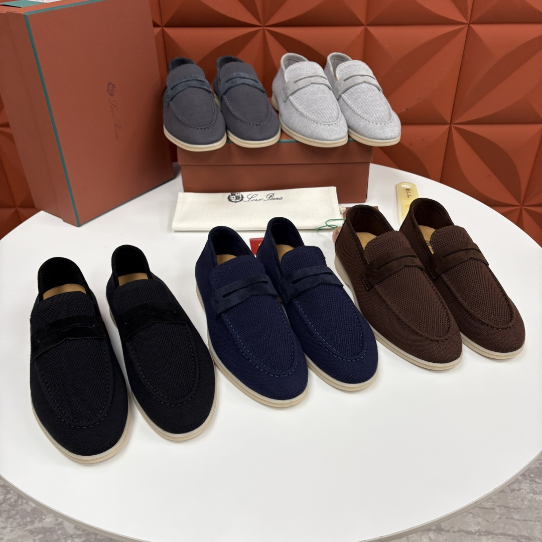 💋💍LP家新品 Loro Pian* 诺悠*翩雅 休闲一脚蹬经典乐福休闲鞋 选用飞织面拼接磨砂牛皮打造 