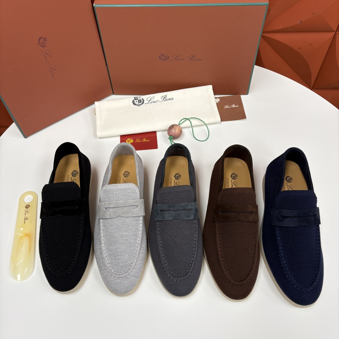 💋💍LP家新品 Loro Pian* 诺悠*翩雅 休闲一脚蹬经典乐福休闲鞋 选用飞织面拼接磨砂牛皮打造 