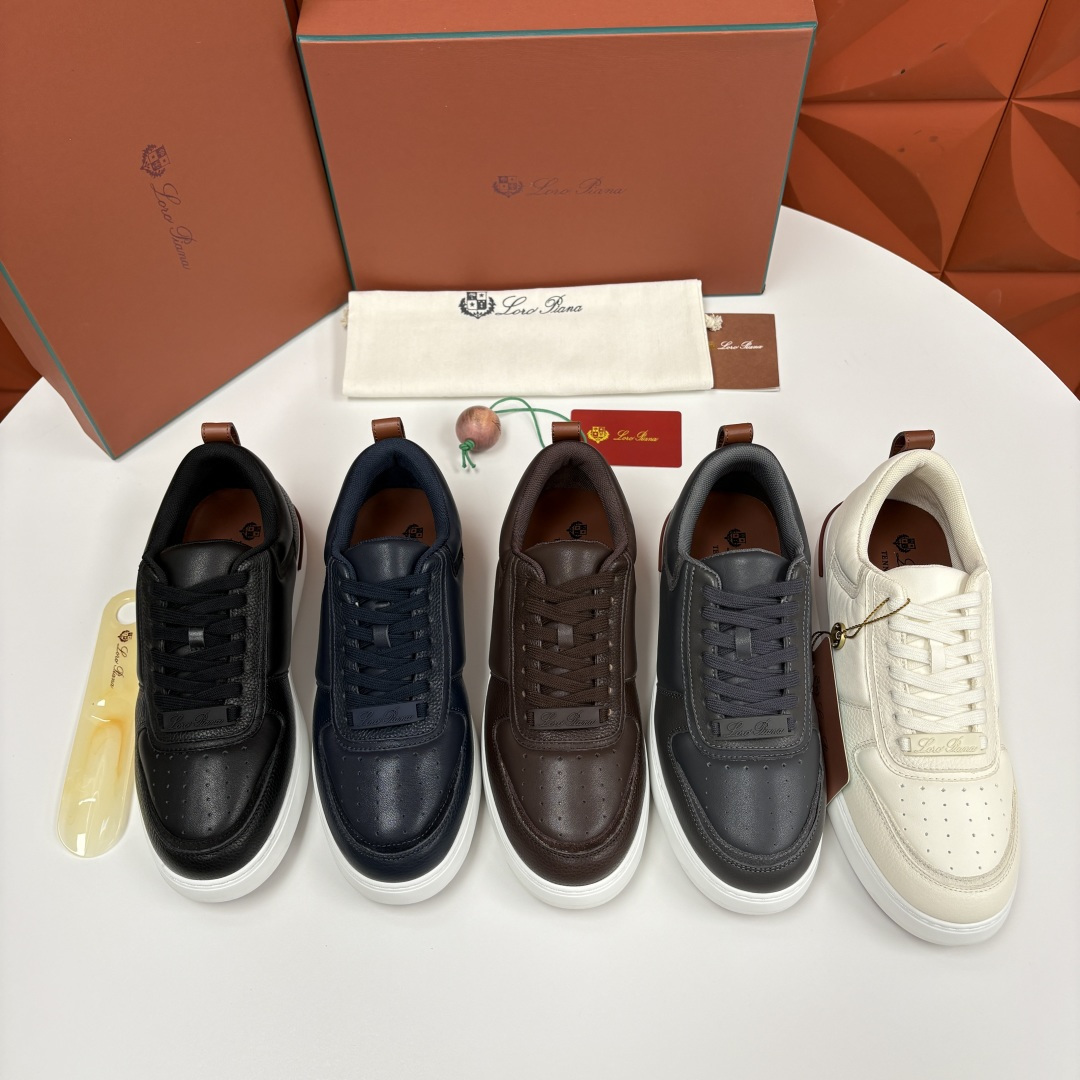 💋💍LP 家新品 LoroPian*/诺悠-翩雅 新款WeekendWalk男士休闲鞋 牛皮拼荔枝纹皮厚