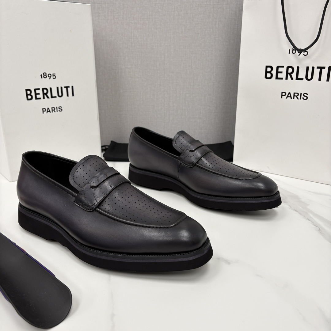 💋 💍 BERLUT* 布鲁提 New Alessio皮革乐福鞋鞋 官方 17,100 男士厚底乐福皮鞋