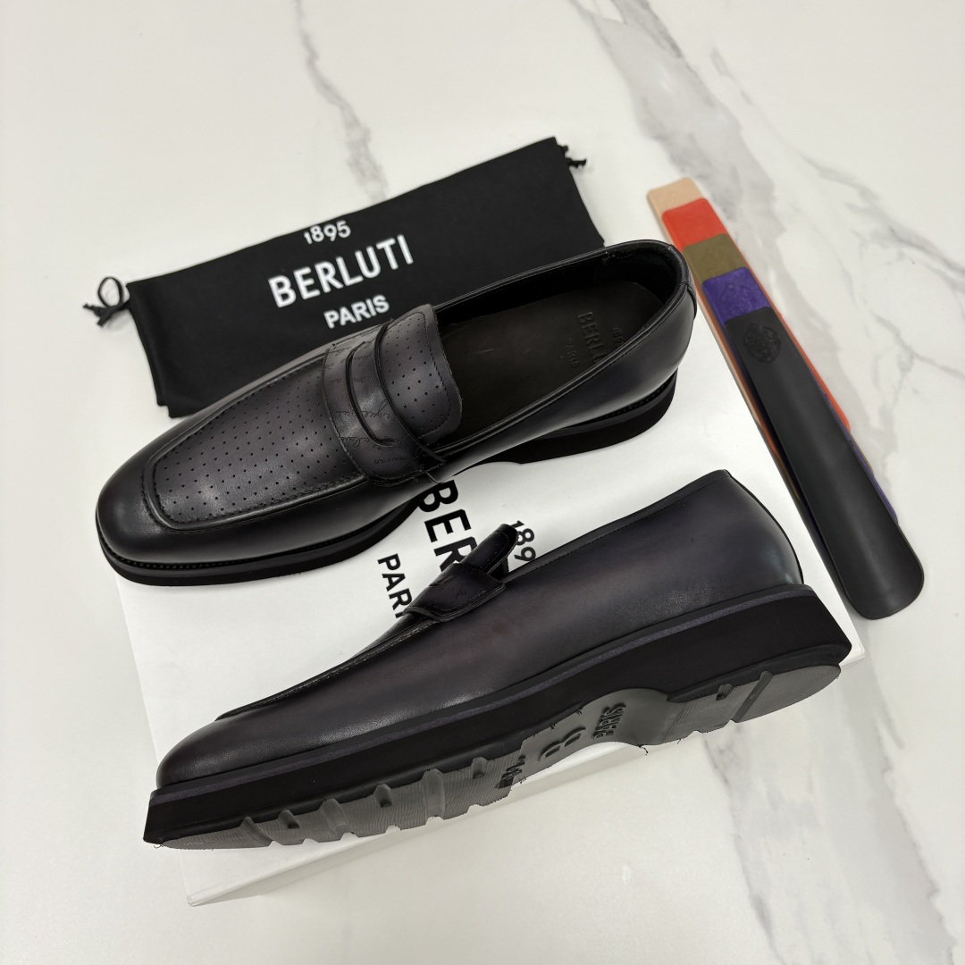 💋 💍 BERLUT* 布鲁提 New Alessio皮革乐福鞋鞋 官方 17,100 男士厚底乐福皮鞋