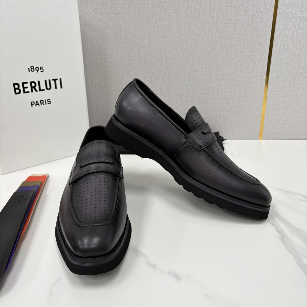 💋 💍 BERLUT* 布鲁提 New Alessio皮革乐福鞋鞋 官方 17,100 男士厚底乐福皮鞋