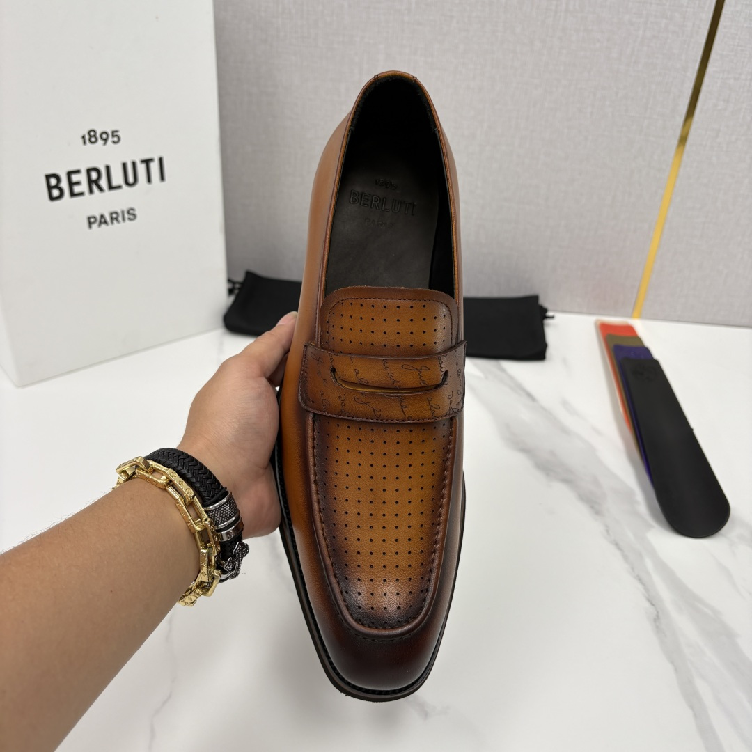 💋 💍 BERLUT* 布鲁提 New Alessio皮革乐福鞋鞋 官方 17,100 男士厚底乐福皮鞋