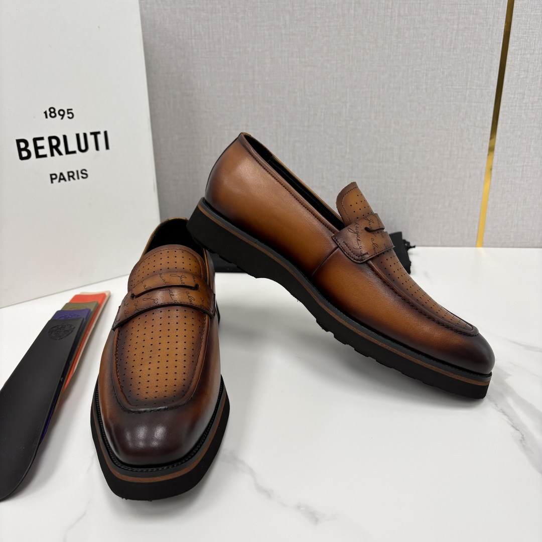 💋 💍 BERLUT* 布鲁提 New Alessio皮革乐福鞋鞋 官方 17,100 男士厚底乐福皮鞋