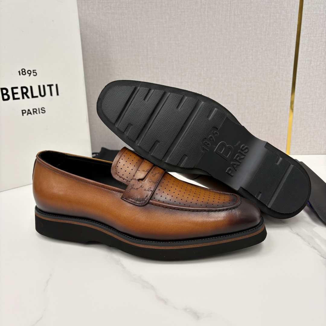 💋 💍 BERLUT* 布鲁提 New Alessio皮革乐福鞋鞋 官方 17,100 男士厚底乐福皮鞋