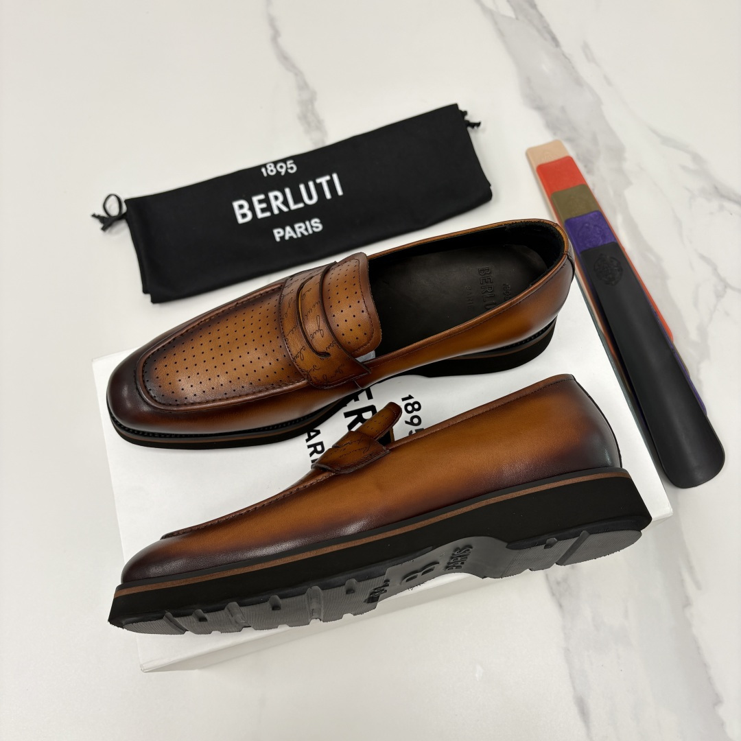 💋 💍 BERLUT* 布鲁提 New Alessio皮革乐福鞋鞋 官方 17,100 男士厚底乐福皮鞋