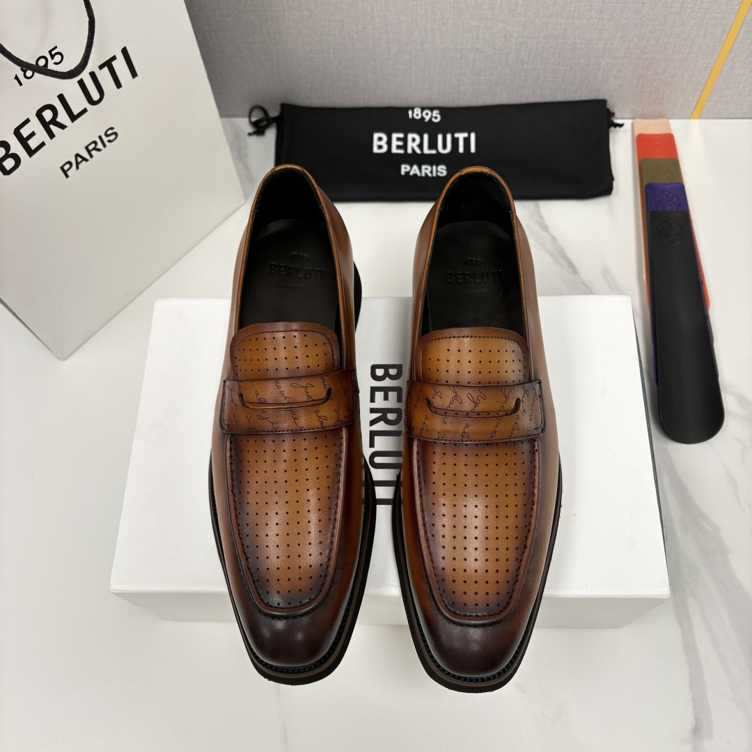 💋 💍 BERLUT* 布鲁提 New Alessio皮革乐福鞋鞋 官方 17,100 男士厚底乐福皮鞋