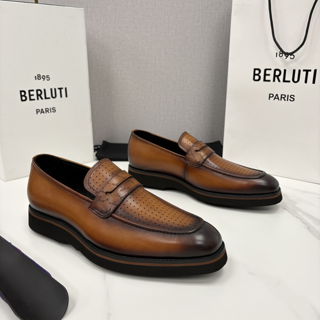 💋 💍 BERLUT* 布鲁提 New Alessio皮革乐福鞋鞋 官方 17,100 男士厚底乐福皮鞋