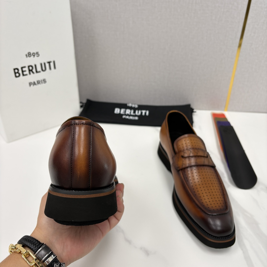 💋 💍 BERLUT* 布鲁提 New Alessio皮革乐福鞋鞋 官方 17,100 男士厚底乐福皮鞋