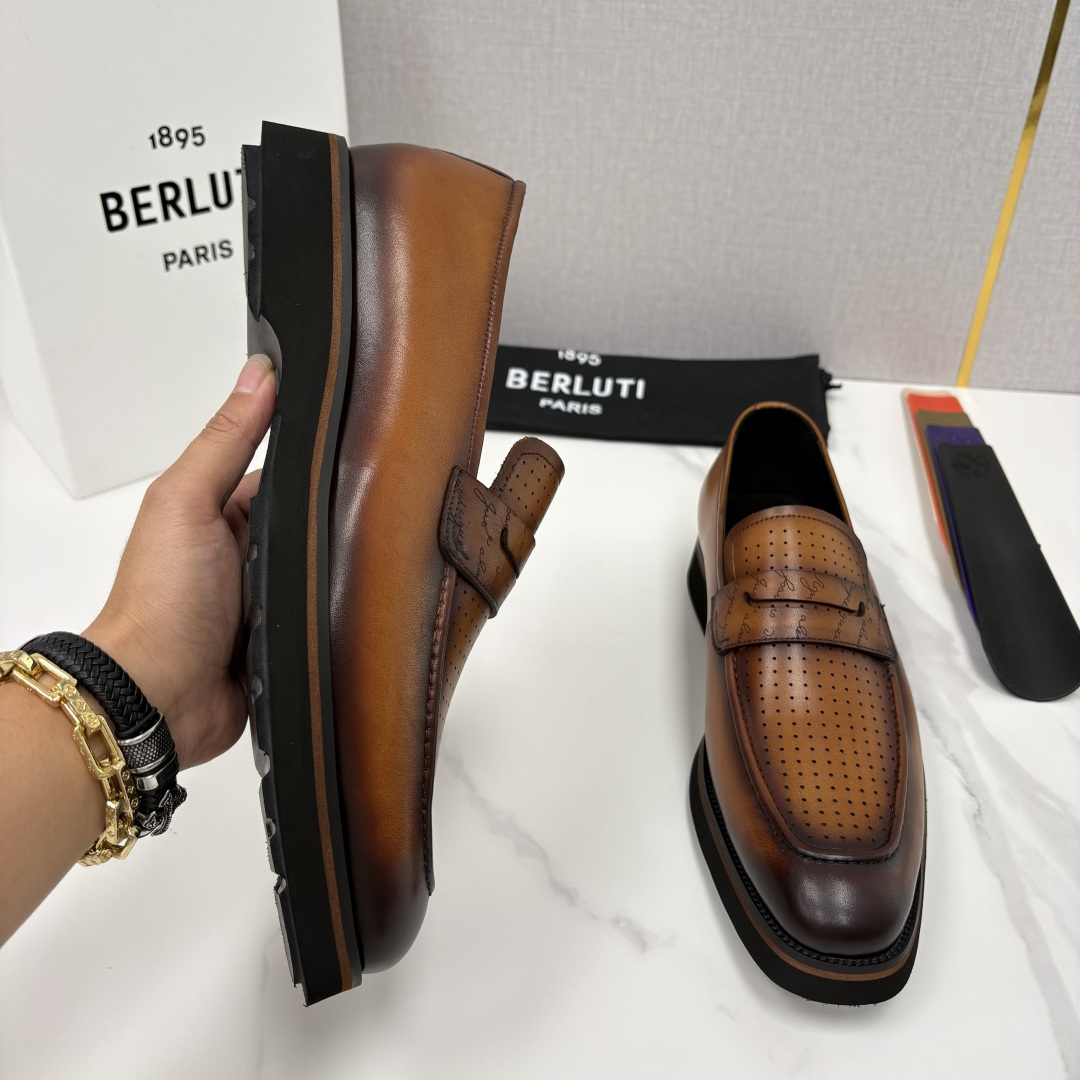 💋 💍 BERLUT* 布鲁提 New Alessio皮革乐福鞋鞋 官方 17,100 男士厚底乐福皮鞋