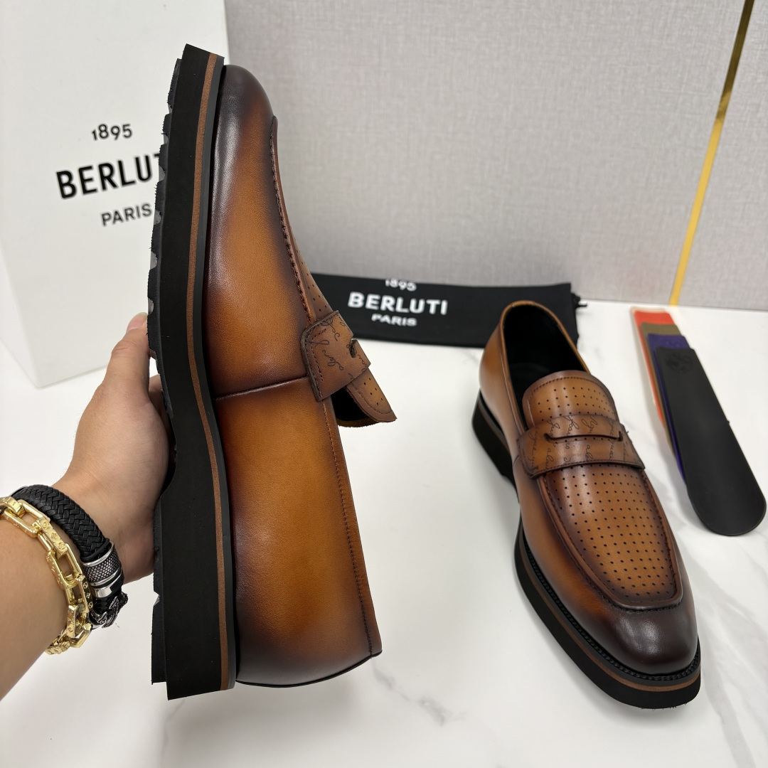 💋 💍 BERLUT* 布鲁提 New Alessio皮革乐福鞋鞋 官方 17,100 男士厚底乐福皮鞋