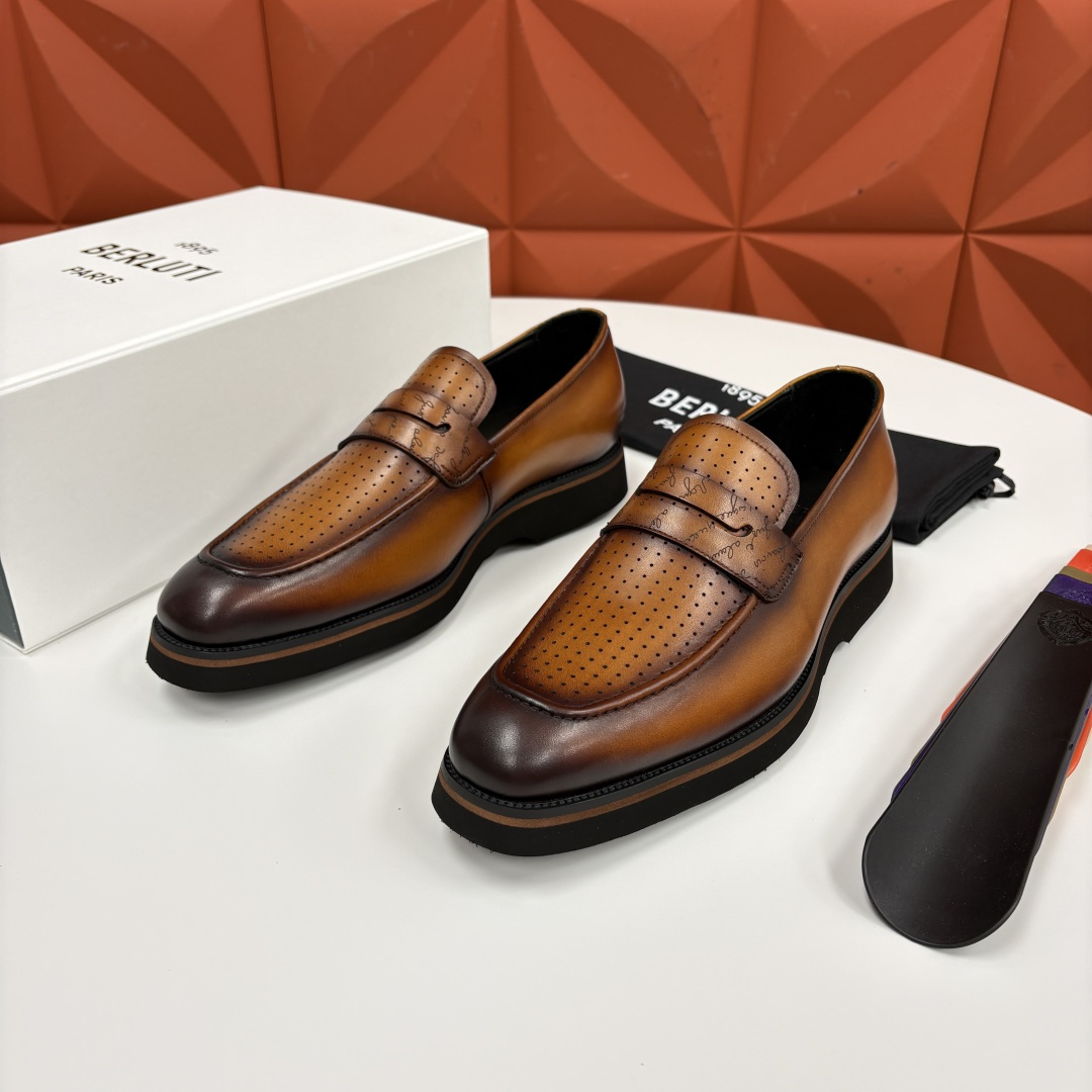 💋 💍 BERLUT* 布鲁提 New Alessio皮革乐福鞋鞋 官方 17,100 男士厚底乐福皮鞋