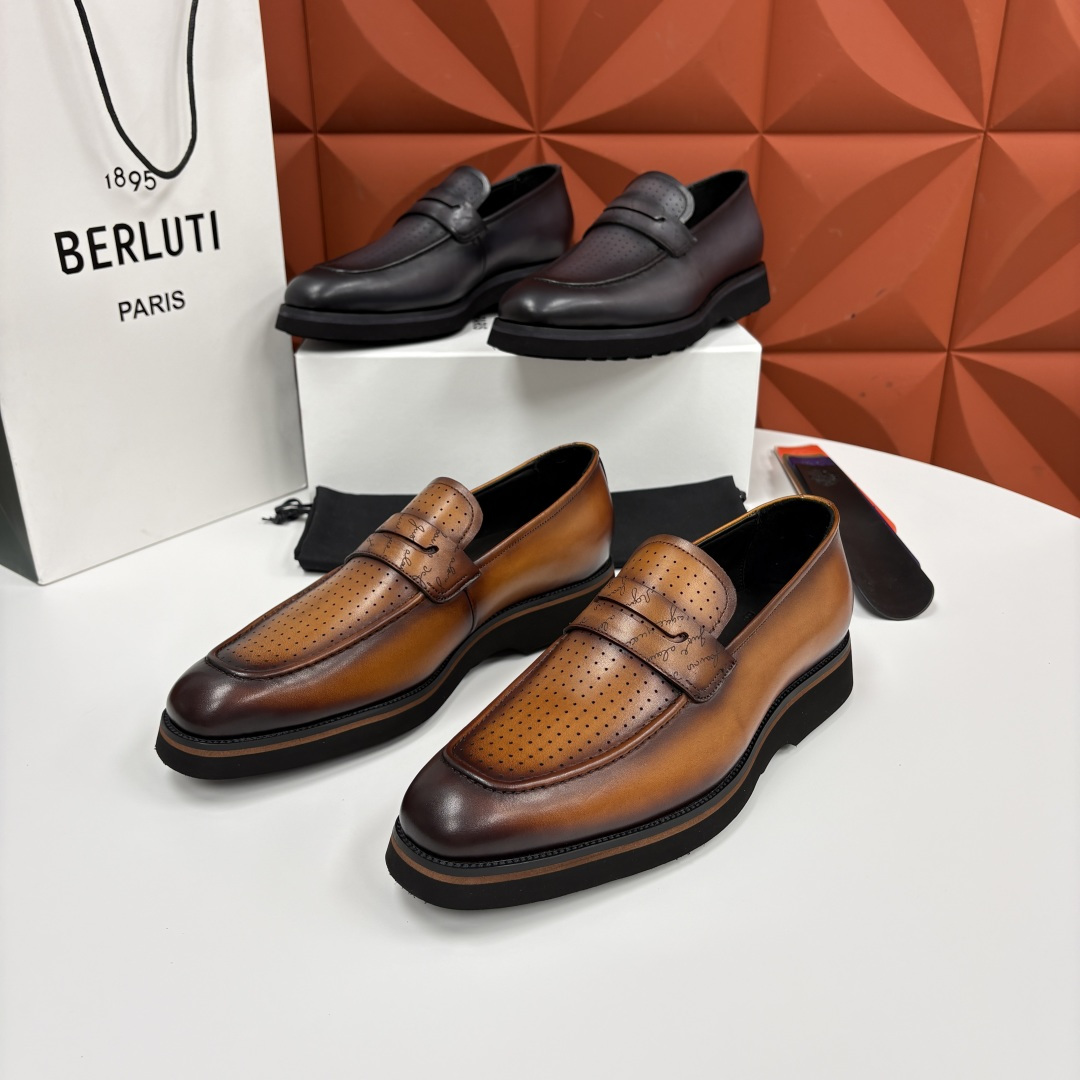 💋 💍 BERLUT* 布鲁提 New Alessio皮革乐福鞋鞋 官方 17,100 男士厚底乐福皮鞋