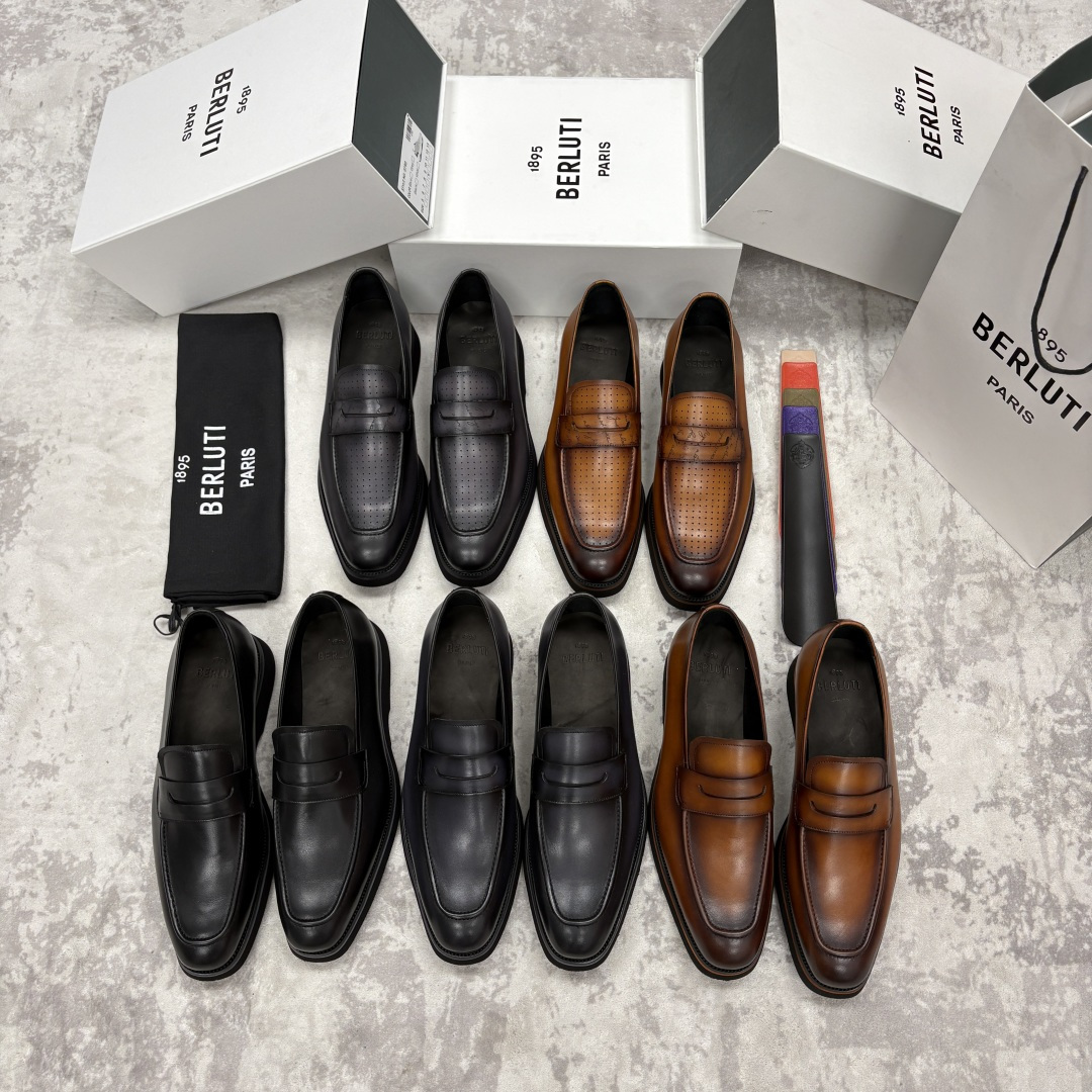 💋 💍 BERLUT* 布鲁提 New Alessio皮革乐福鞋鞋 官方 17,100 男士厚底乐福皮鞋