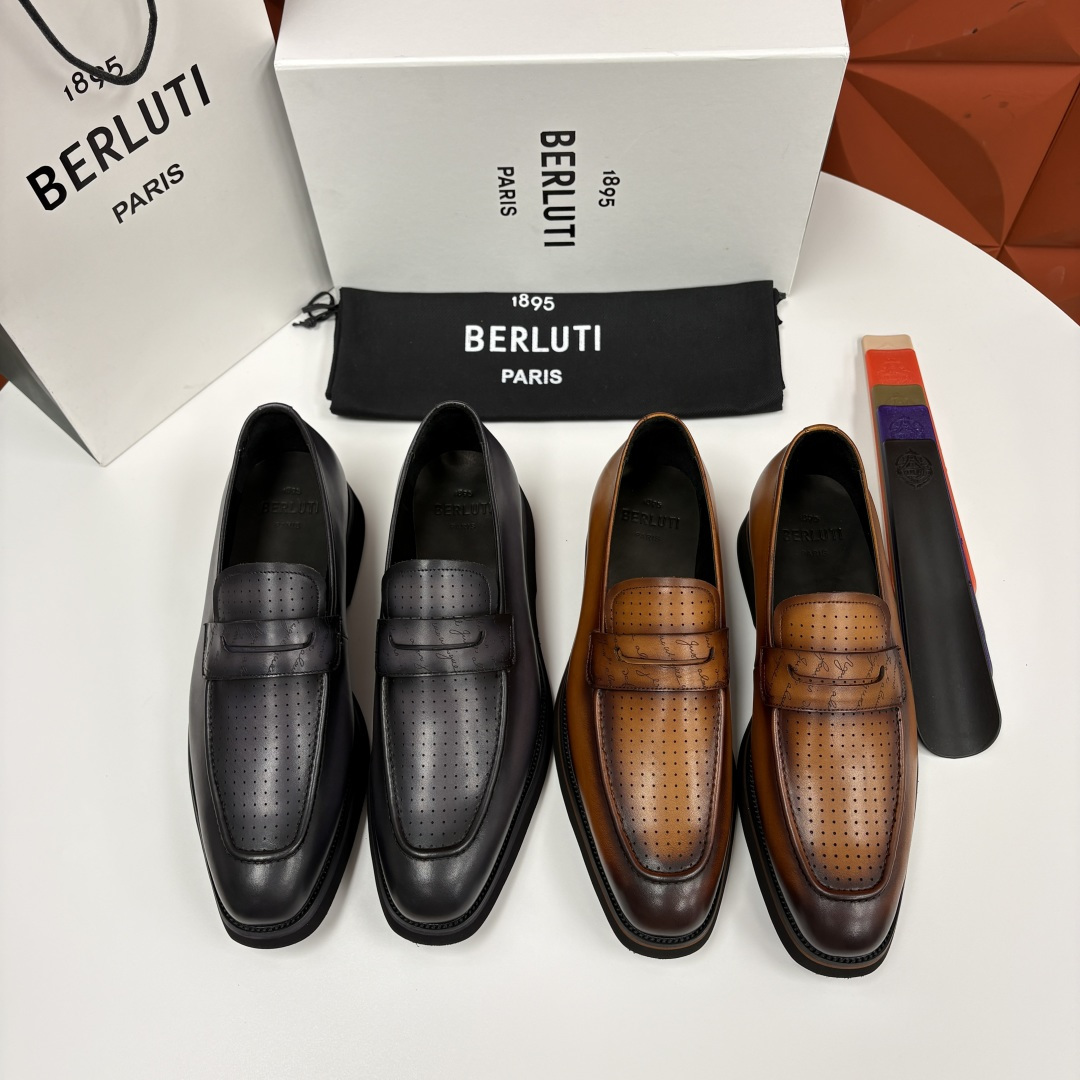💋 💍 BERLUT* 布鲁提 New Alessio皮革乐福鞋鞋 官方 17,100 男士厚底乐福皮鞋
