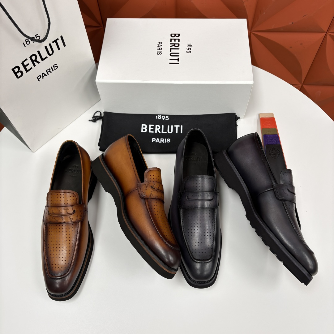 💋 💍 BERLUT* 布鲁提 New Alessio皮革乐福鞋鞋 官方 17,100 男士厚底乐福皮鞋