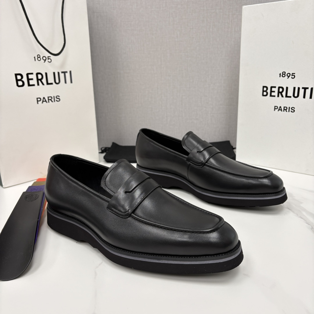 💋 💍 BERLUT* 布鲁提 New Alessio皮革乐福鞋鞋 官方 17,100 男士厚底乐福皮鞋