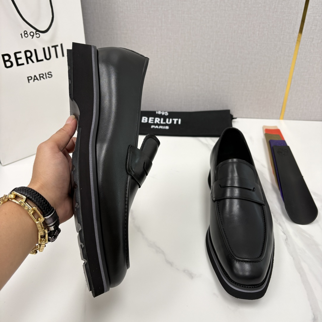 💋 💍 BERLUT* 布鲁提 New Alessio皮革乐福鞋鞋 官方 17,100 男士厚底乐福皮鞋