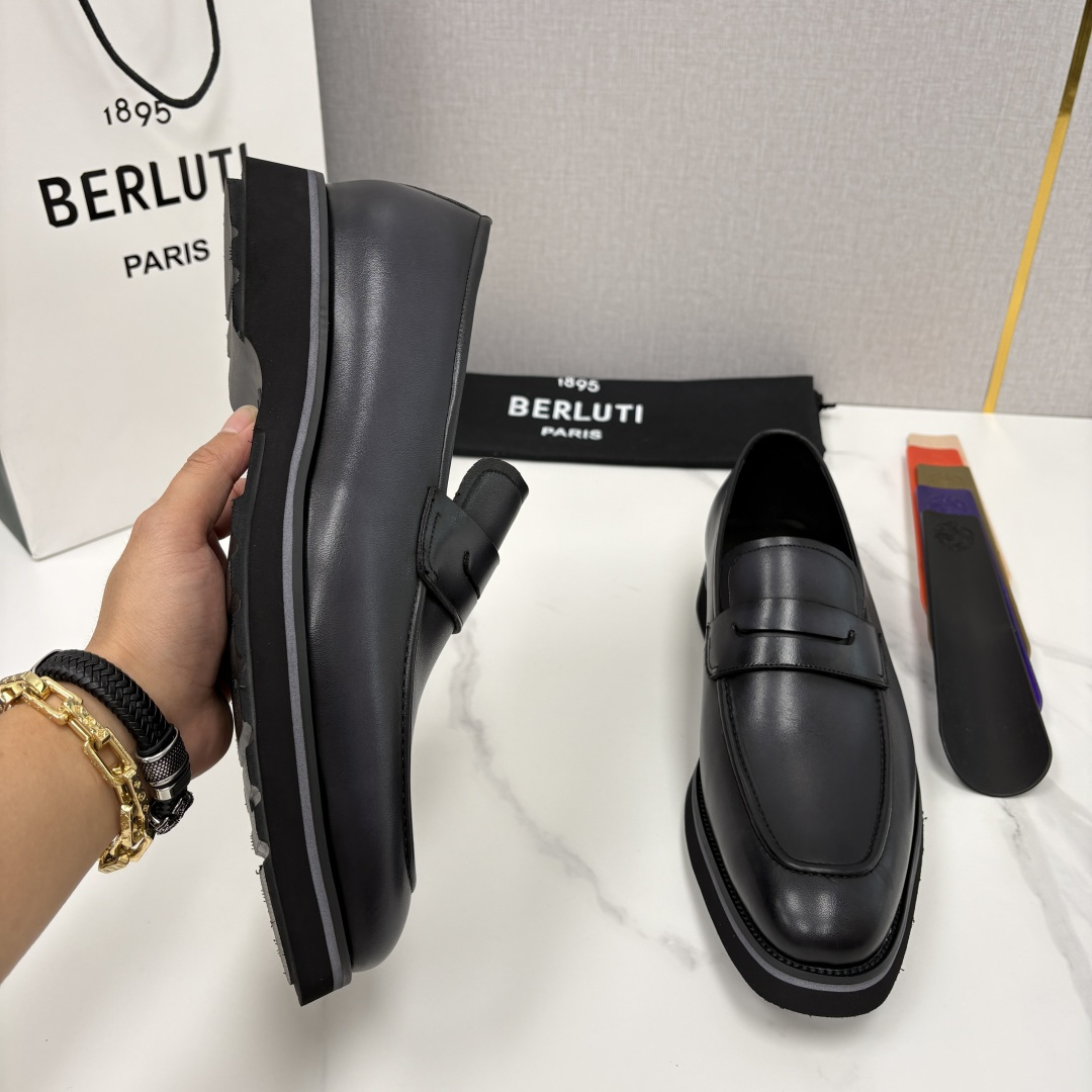 💋 💍 BERLUT* 布鲁提 New Alessio皮革乐福鞋鞋 官方 17,100 男士厚底乐福皮鞋