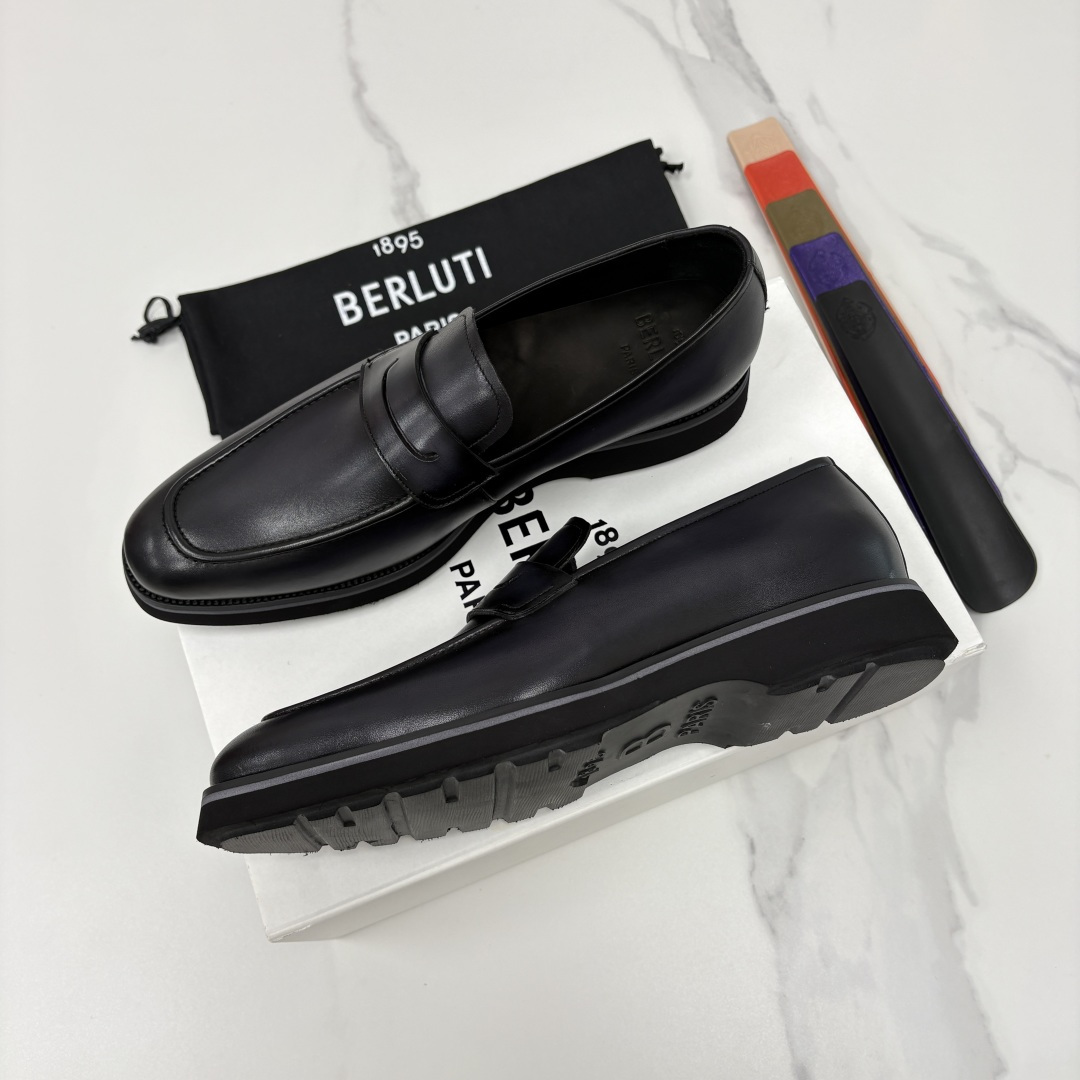 💋 💍 BERLUT* 布鲁提 New Alessio皮革乐福鞋鞋 官方 17,100 男士厚底乐福皮鞋