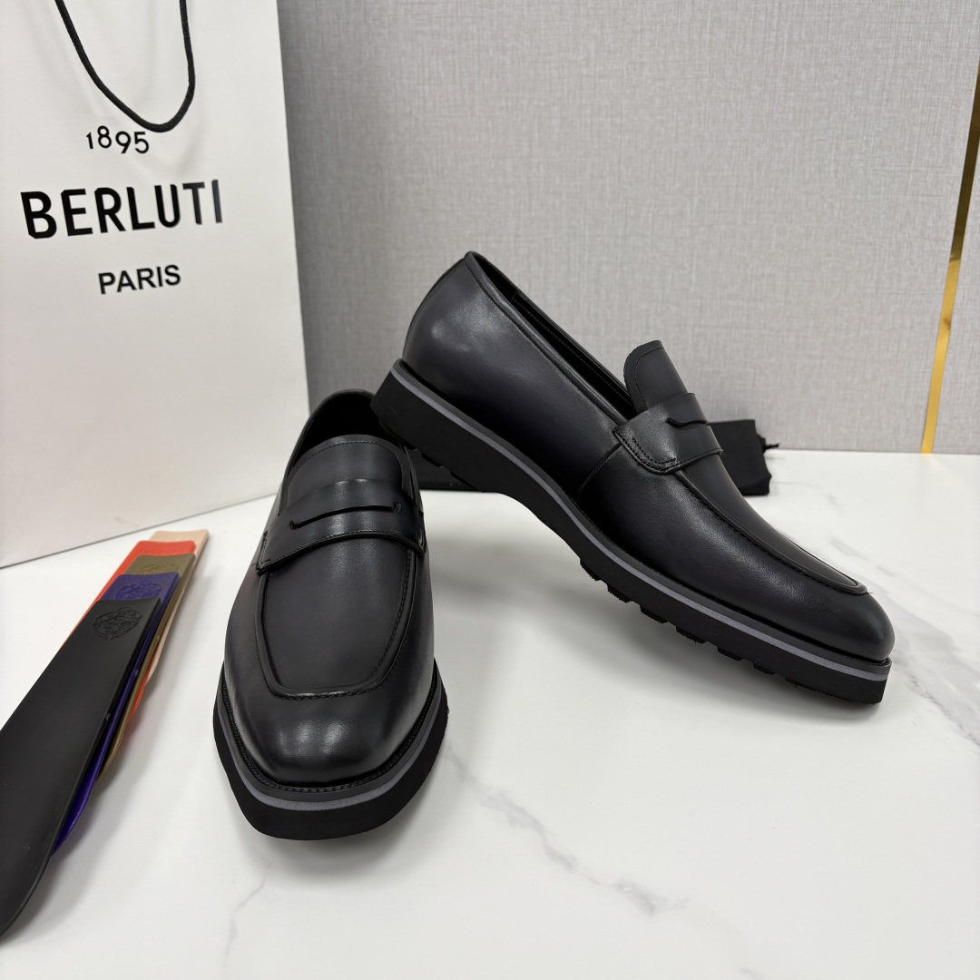 💋 💍 BERLUT* 布鲁提 New Alessio皮革乐福鞋鞋 官方 17,100 男士厚底乐福皮鞋