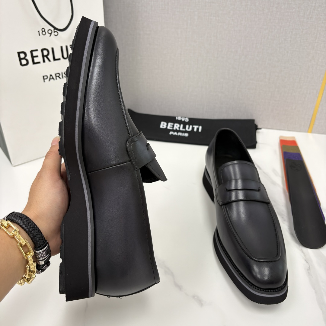 💋 💍 BERLUT* 布鲁提 New Alessio皮革乐福鞋鞋 官方 17,100 男士厚底乐福皮鞋