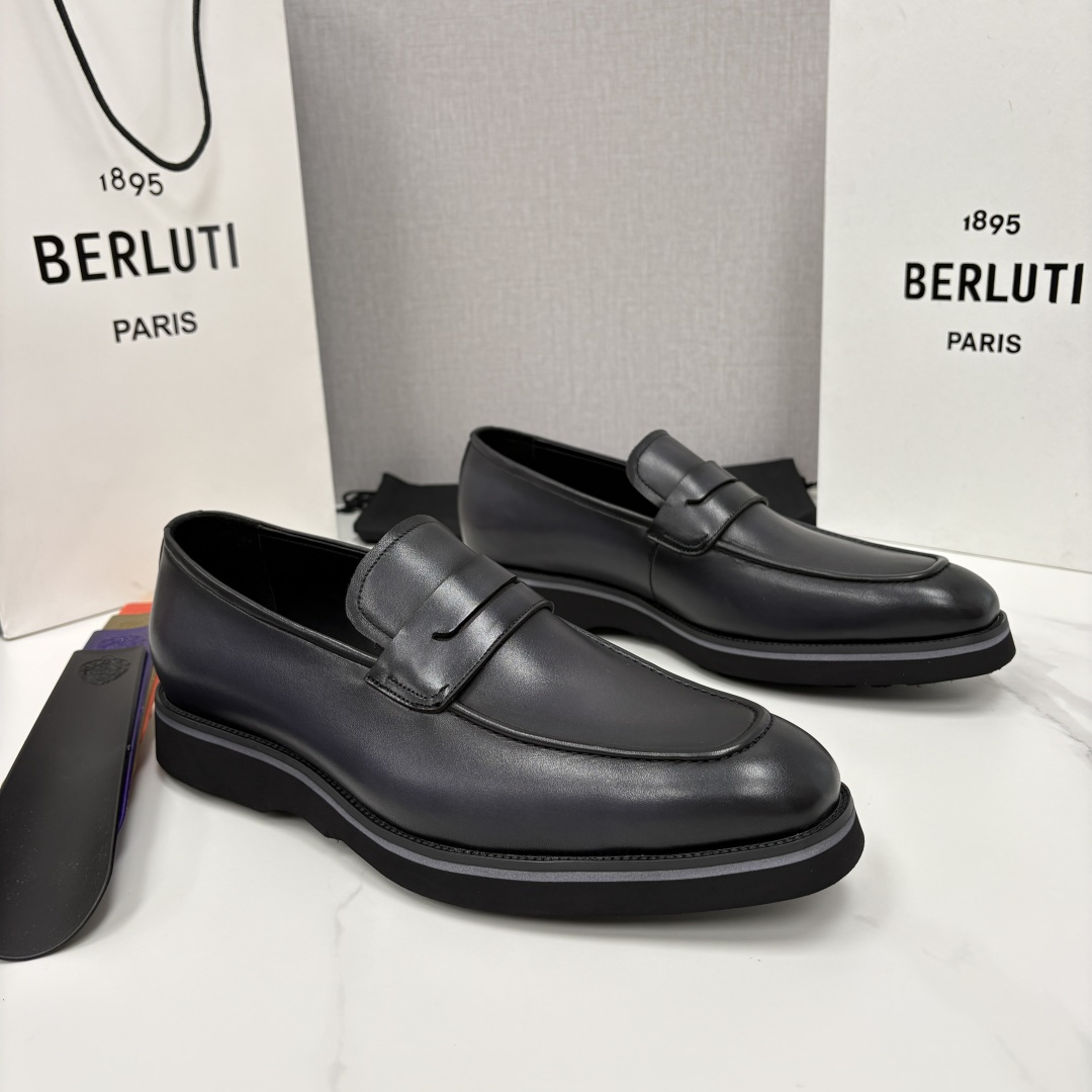 💋 💍 BERLUT* 布鲁提 New Alessio皮革乐福鞋鞋 官方 17,100 男士厚底乐福皮鞋