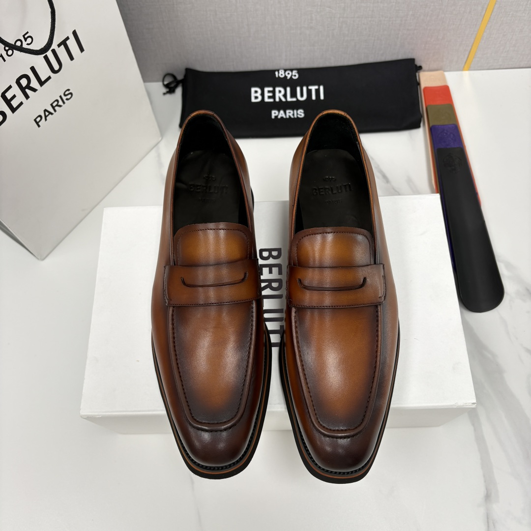 💋 💍 BERLUT* 布鲁提 New Alessio皮革乐福鞋鞋 官方 17,100 男士厚底乐福皮鞋