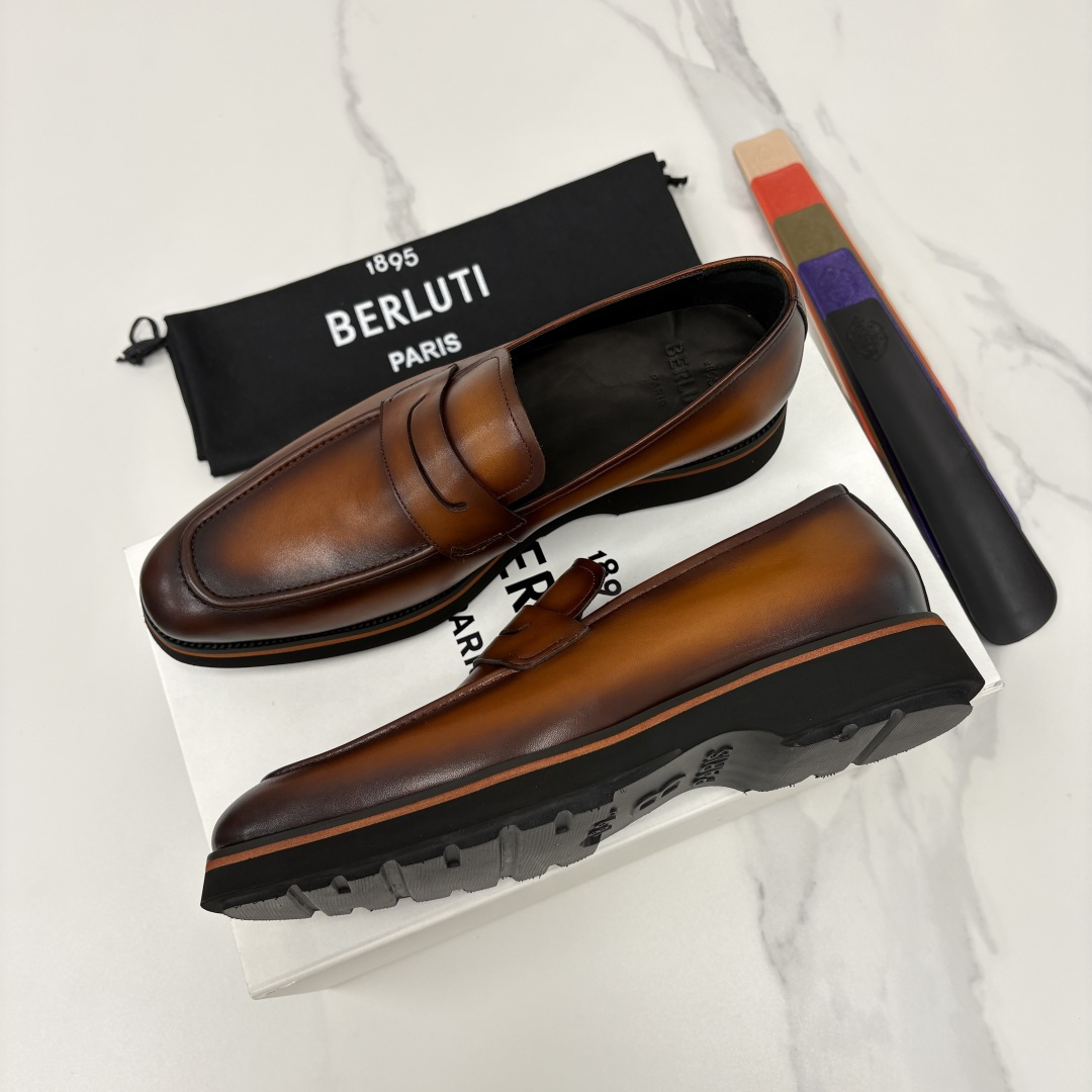 💋 💍 BERLUT* 布鲁提 New Alessio皮革乐福鞋鞋 官方 17,100 男士厚底乐福皮鞋