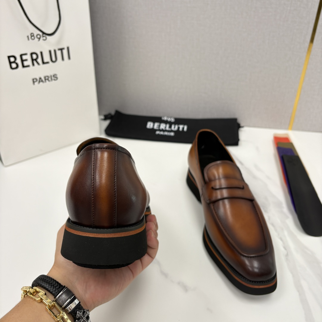 💋 💍 BERLUT* 布鲁提 New Alessio皮革乐福鞋鞋 官方 17,100 男士厚底乐福皮鞋