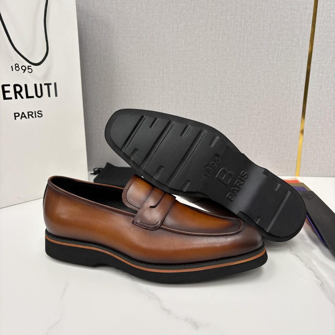 💋 💍 BERLUT* 布鲁提 New Alessio皮革乐福鞋鞋 官方 17,100 男士厚底乐福皮鞋
