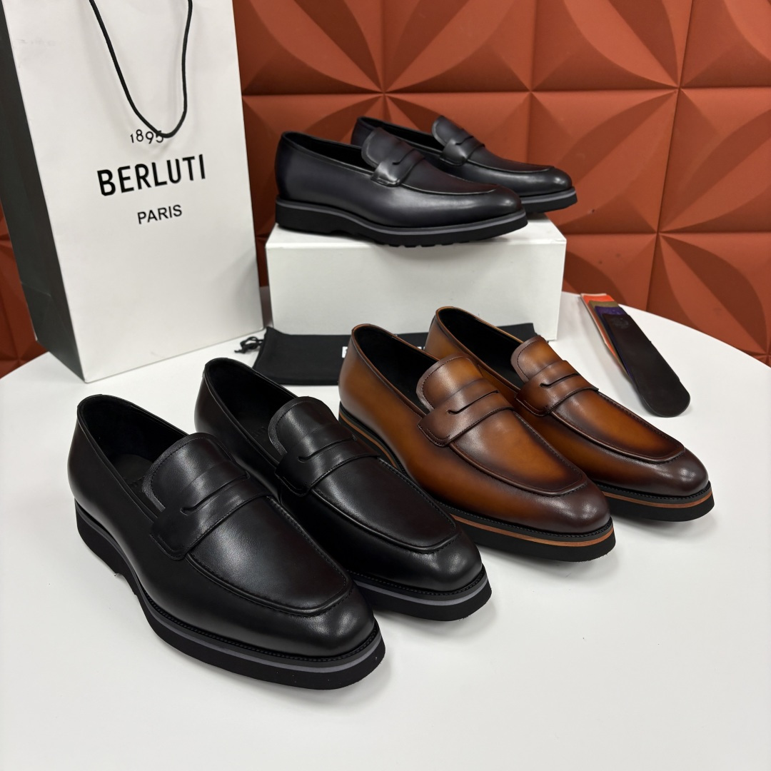 💋 💍 BERLUT* 布鲁提 New Alessio皮革乐福鞋鞋 官方 17,100 男士厚底乐福皮鞋