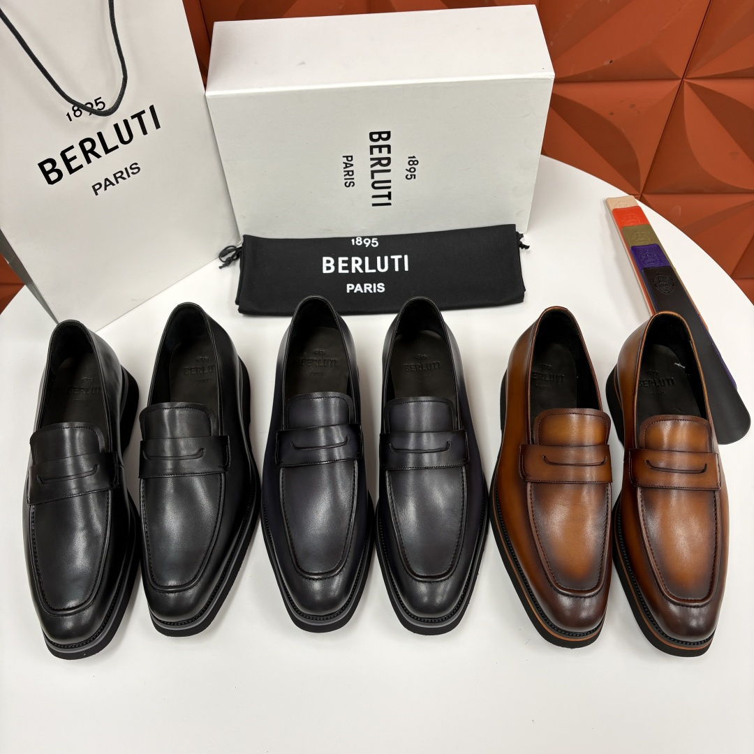 💋 💍 BERLUT* 布鲁提 New Alessio皮革乐福鞋鞋 官方 17,100 男士厚底乐福皮鞋