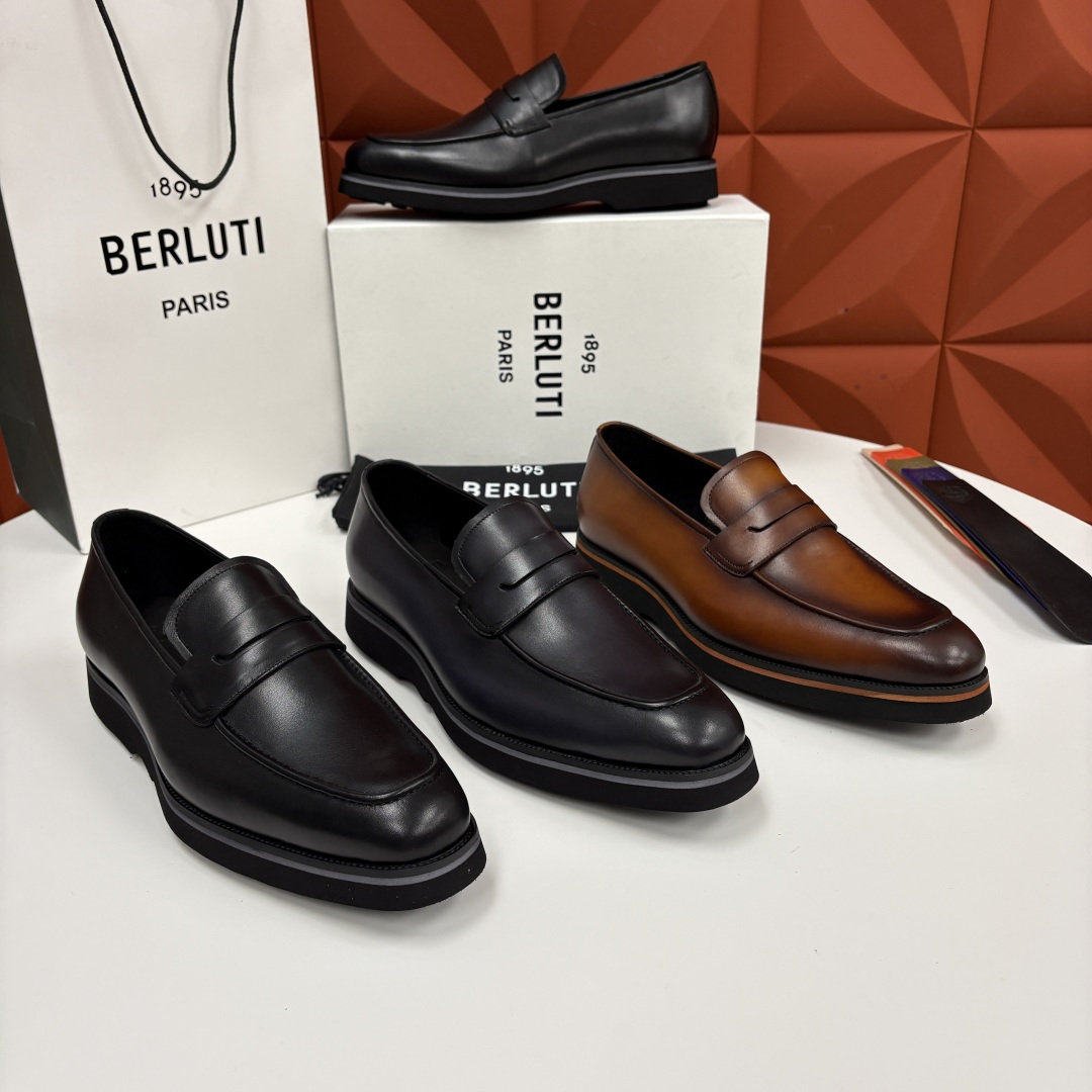 💋 💍 BERLUT* 布鲁提 New Alessio皮革乐福鞋鞋 官方 17,100 男士厚底乐福皮鞋