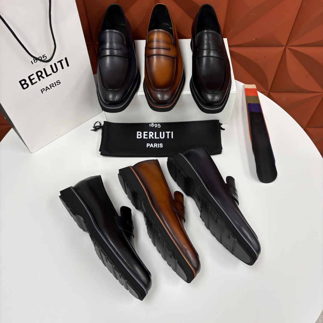 💋 💍 BERLUT* 布鲁提 New Alessio皮革乐福鞋鞋 官方 17,100 男士厚底乐福皮鞋