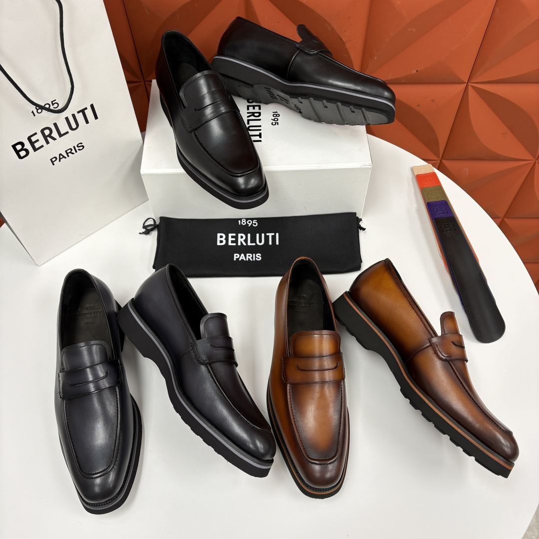 💋 💍 BERLUT* 布鲁提 New Alessio皮革乐福鞋鞋 官方 17,100 男士厚底乐福皮鞋