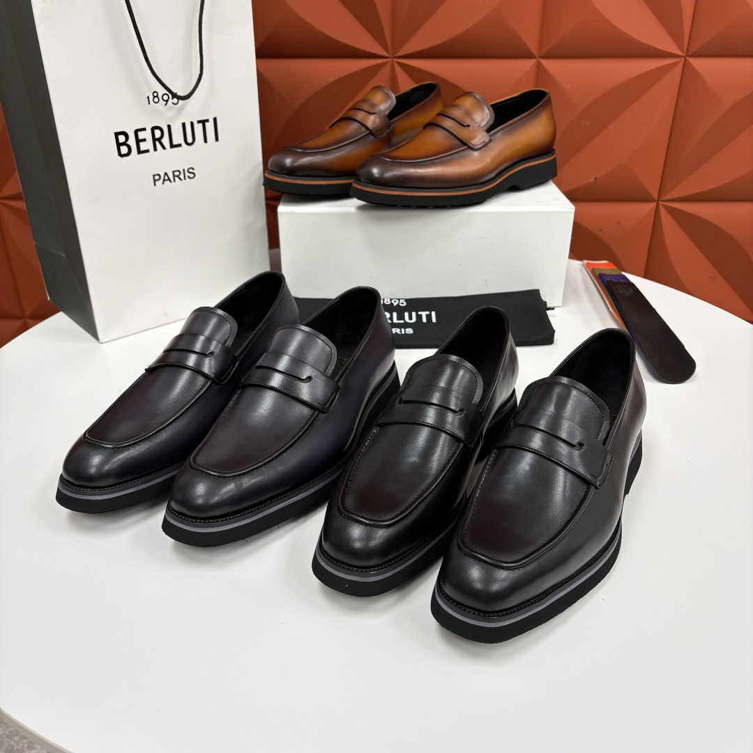💋 💍 BERLUT* 布鲁提 New Alessio皮革乐福鞋鞋 官方 17,100 男士厚底乐福皮鞋