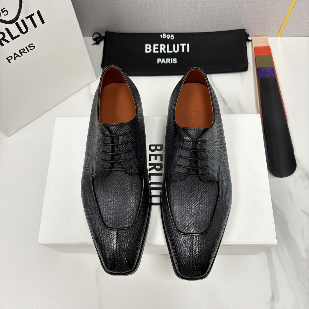 💋💍Berlut* 布鲁提 新款男士手工擦色正装皮鞋出货 甄选优质进口小牛皮鞋面 手工擦色工艺处理效果 