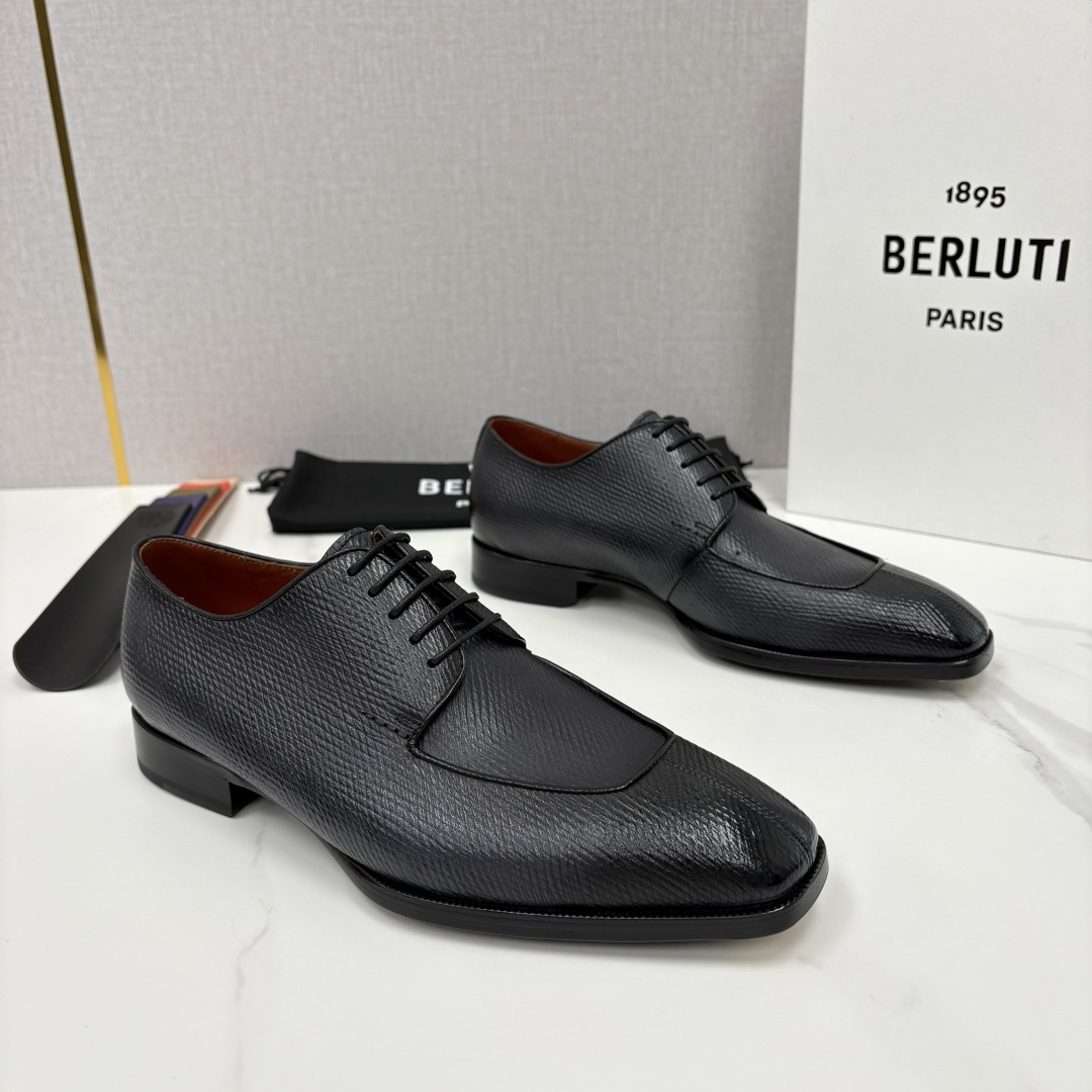 💋💍Berlut* 布鲁提 新款男士手工擦色正装皮鞋出货 甄选优质进口小牛皮鞋面 手工擦色工艺处理效果 