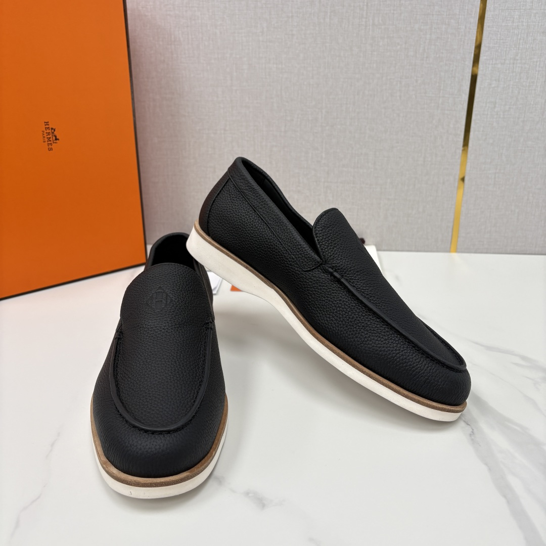 💋💍H家新品 Hermè* 爱马-仕 Low 荔枝纹牛皮乐福鞋 官方 9,250 甄选进口牛皮材质打造 