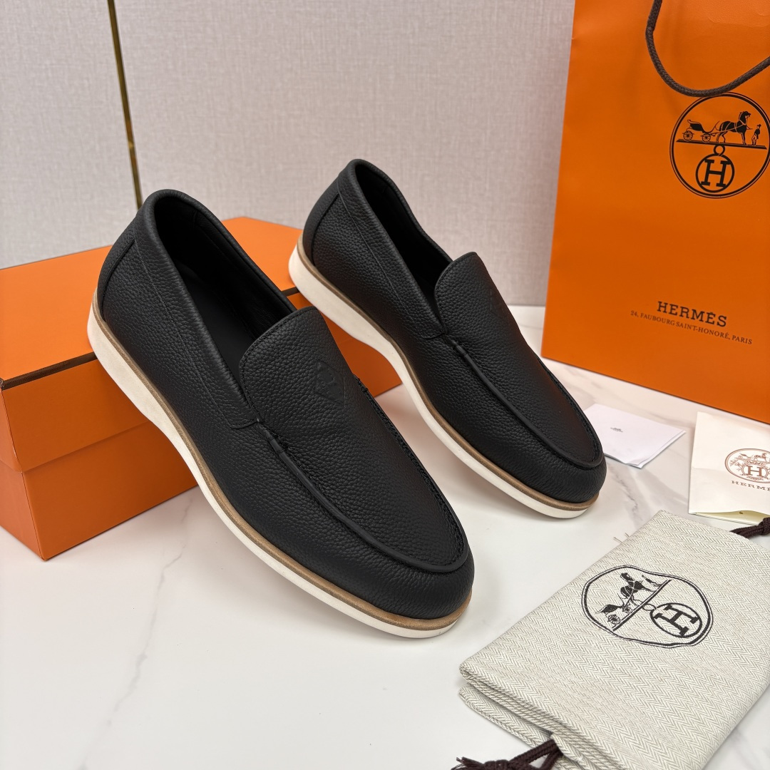 💋💍H家新品 Hermè* 爱马-仕 Low 荔枝纹牛皮乐福鞋 官方 9,250 甄选进口牛皮材质打造 