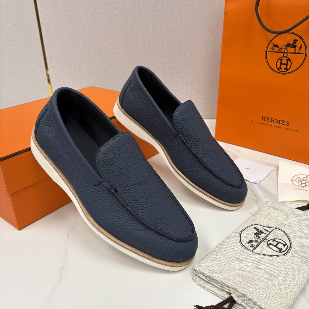 💋💍H家新品 Hermè* 爱马-仕 Low 荔枝纹牛皮乐福鞋 官方 9,250 甄选进口牛皮材质打造 