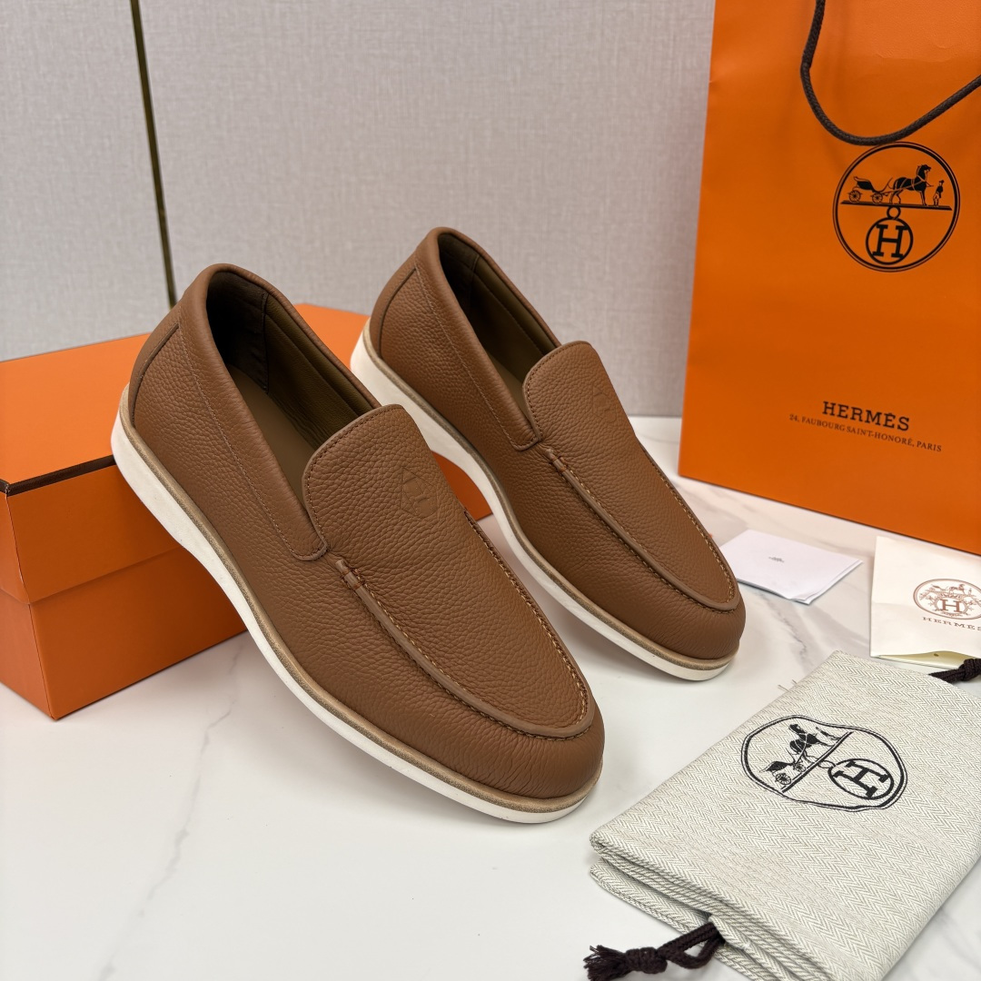 💋💍H家新品 Hermè* 爱马-仕 Low 荔枝纹牛皮乐福鞋 官方 9,250 甄选进口牛皮材质打造 