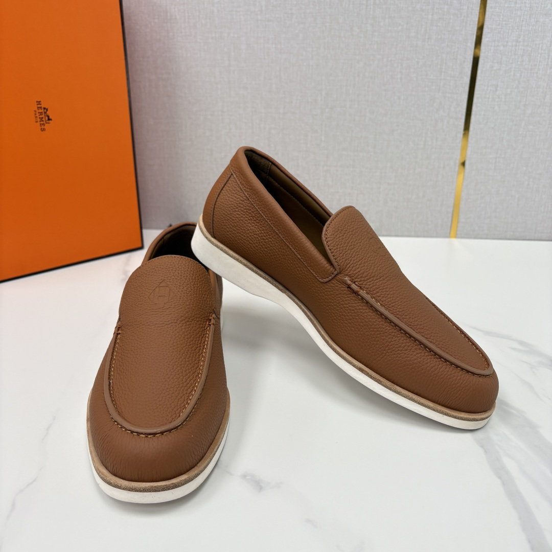 💋💍H家新品 Hermè* 爱马-仕 Low 荔枝纹牛皮乐福鞋 官方 9,250 甄选进口牛皮材质打造 