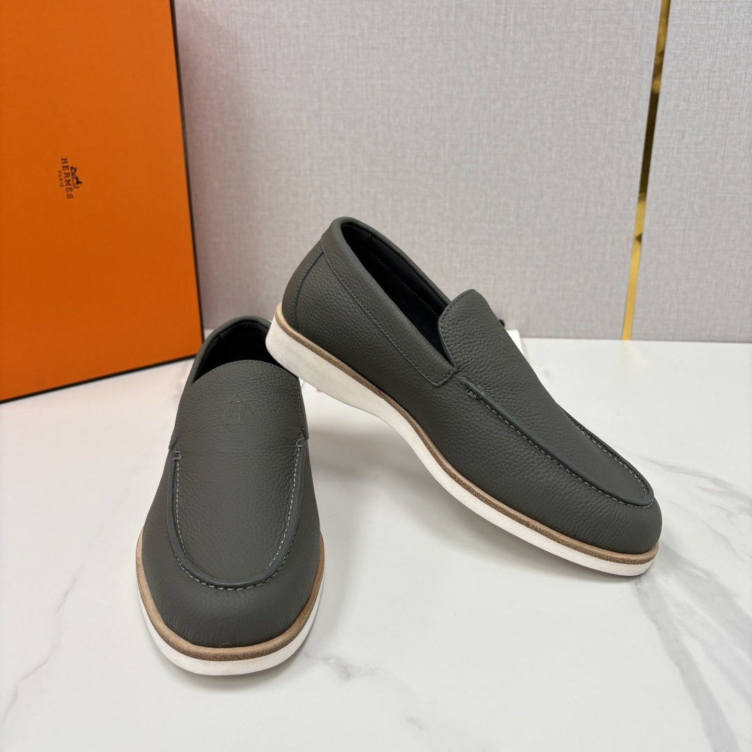 💋💍H家新品 Hermè* 爱马-仕 Low 荔枝纹牛皮乐福鞋 官方 9,250 甄选进口牛皮材质打造 