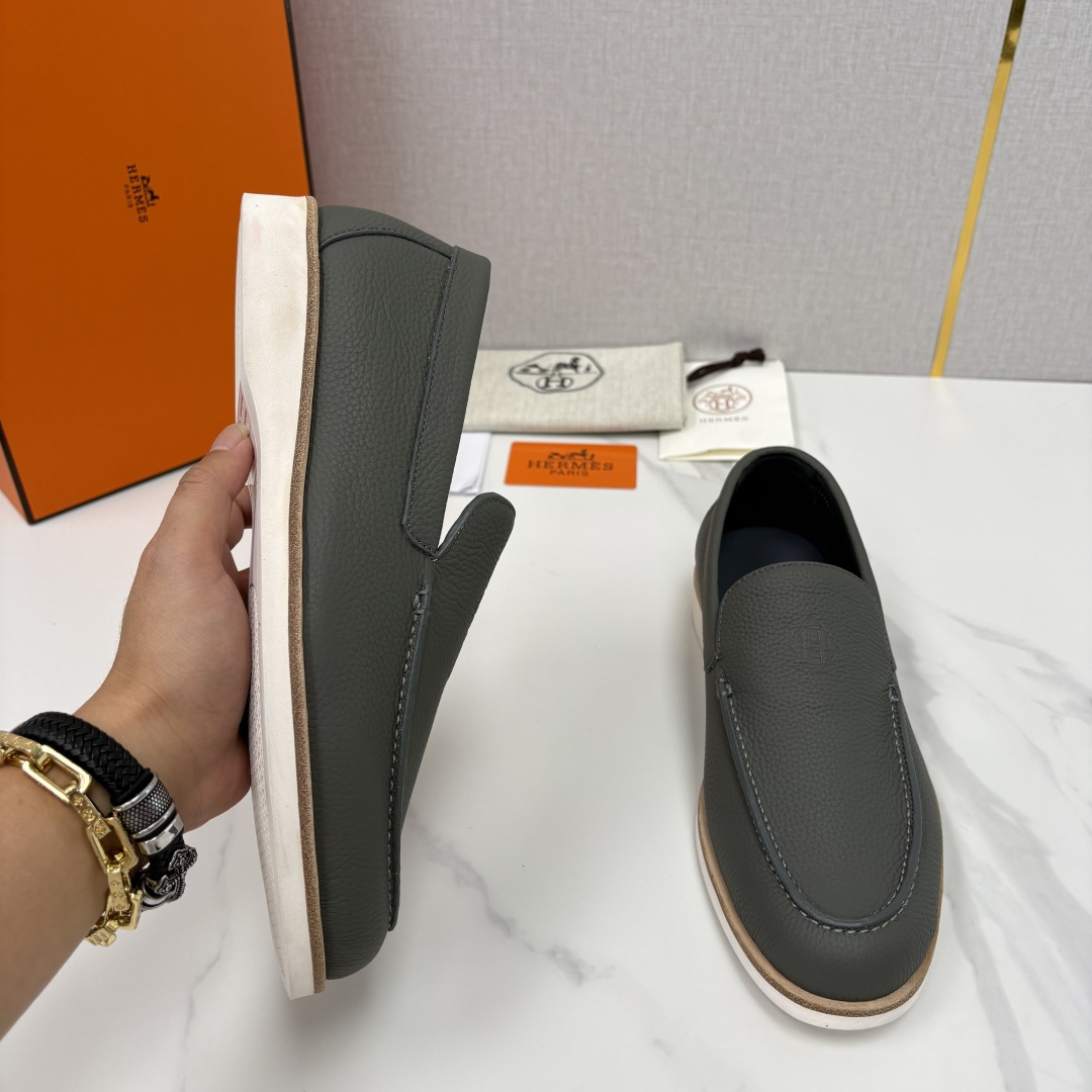 💋💍H家新品 Hermè* 爱马-仕 Low 荔枝纹牛皮乐福鞋 官方 9,250 甄选进口牛皮材质打造 
