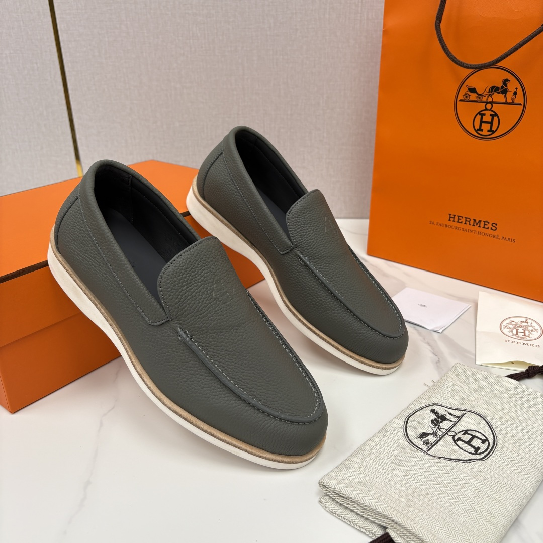 💋💍H家新品 Hermè* 爱马-仕 Low 荔枝纹牛皮乐福鞋 官方 9,250 甄选进口牛皮材质打造 