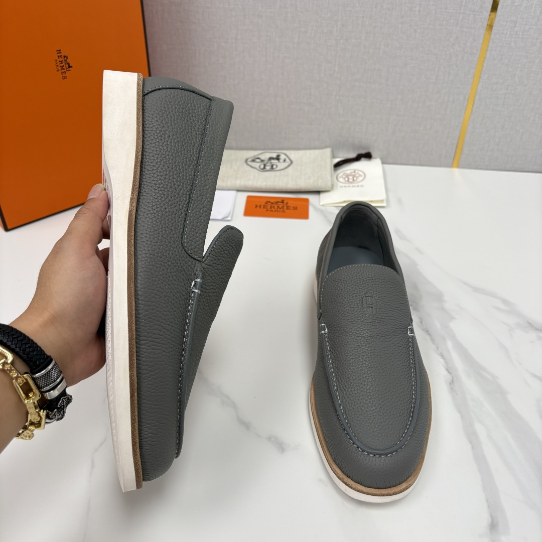 💋💍H家新品 Hermè* 爱马-仕 Low 荔枝纹牛皮乐福鞋 官方 9,250 甄选进口牛皮材质打造 