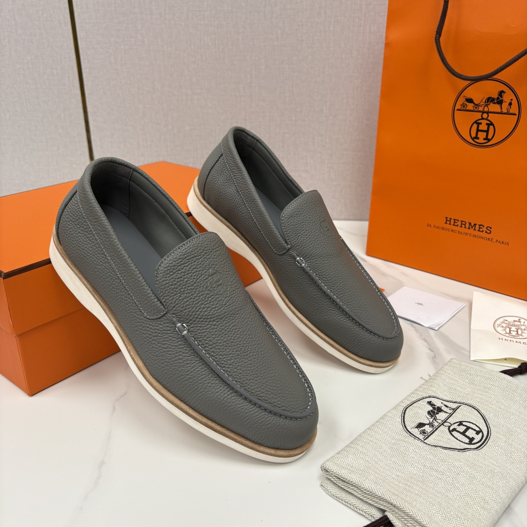 💋💍H家新品 Hermè* 爱马-仕 Low 荔枝纹牛皮乐福鞋 官方 9,250 甄选进口牛皮材质打造 