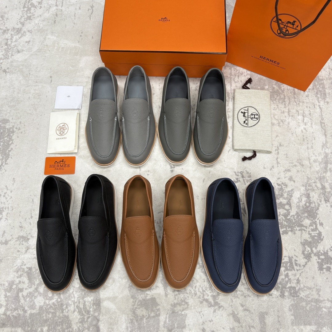 💋💍H家新品 Hermè* 爱马-仕 Low 荔枝纹牛皮乐福鞋 官方 9,250 甄选进口牛皮材质打造 